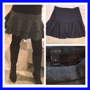 New JCrew Grey Flounce Skirt